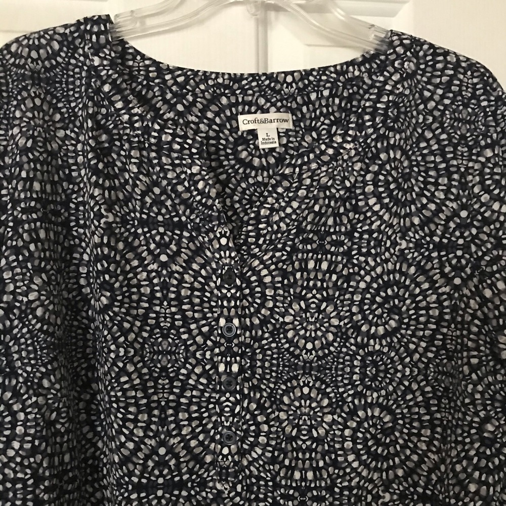 Blue patterned blouse - Picture 2 of 4